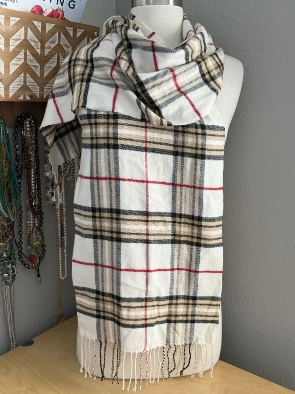 CASHMERE Feel Scarf Made in SCOTLAND 12” x 66